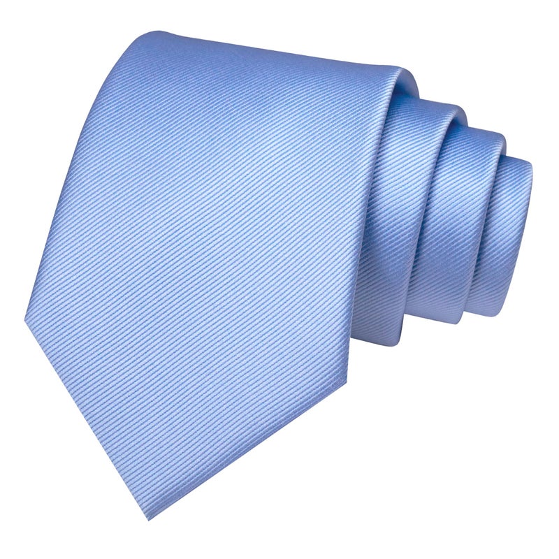 JEMYGINS Baby Blue Formal Necktie and Pocket Square Tie Clip Sets for Men (39) - Image 3